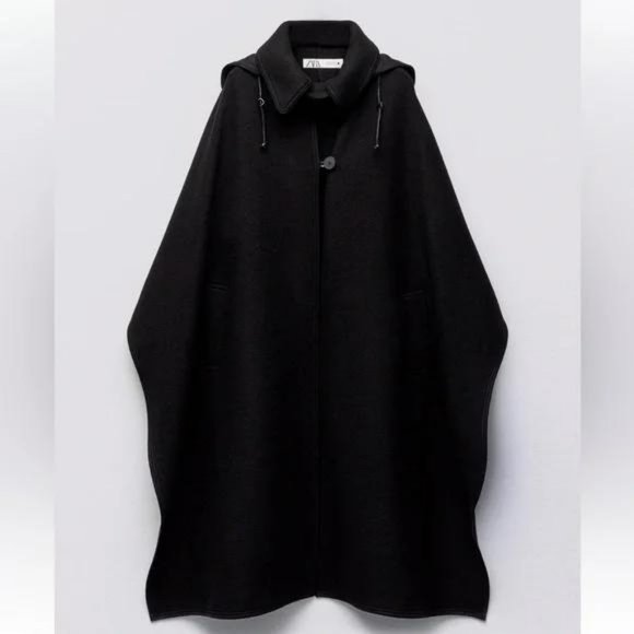 ZARA HOODED WOOL CAPE ZW LIMITED EDITION - Picture 1 of 5
